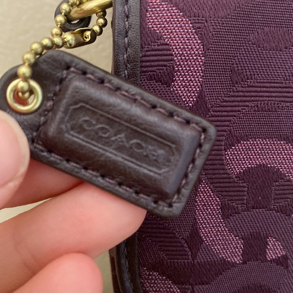 Coach Kristen Gunmetal Purple Chain Link Large Wristlet Clutch 46367 preppy - Picture 3 of 15